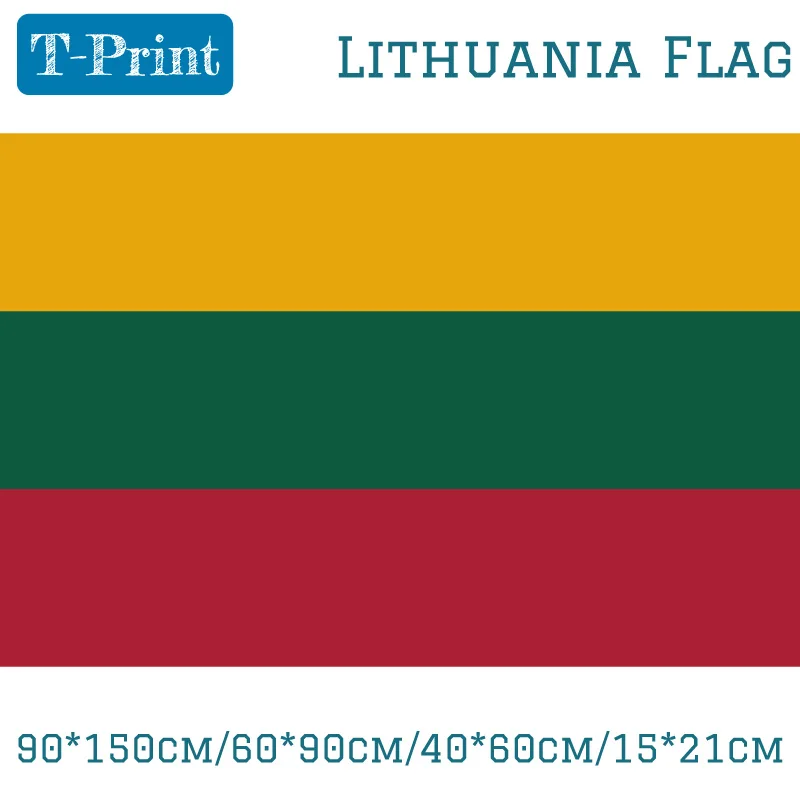 90*150cm/60*90cm Republic of Lithuania Flag Polyester Flag 5*3FT  National Day Sports games Gfit banners and flags decoration