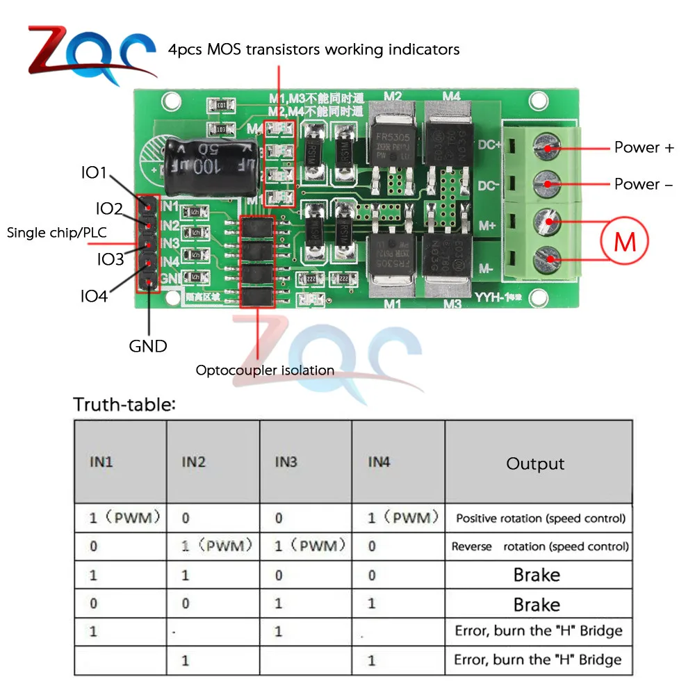 DC 5 -27V 5A DC Motor Driver Board Speed Controller H Bridge PWM Signal Controller Module Reversible Board