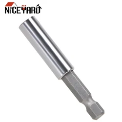 Niceyard adaptador de manga 150/1/4mm, adaptador durável para extensão de broca, chave de fenda, barras de aço de alto carbono, suporte de broca magnética hex 1/4