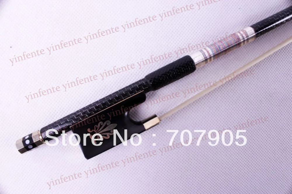 

Violin Bow Top Pure Carbon fiber grid lever body Add Golden / silver Color String Straight