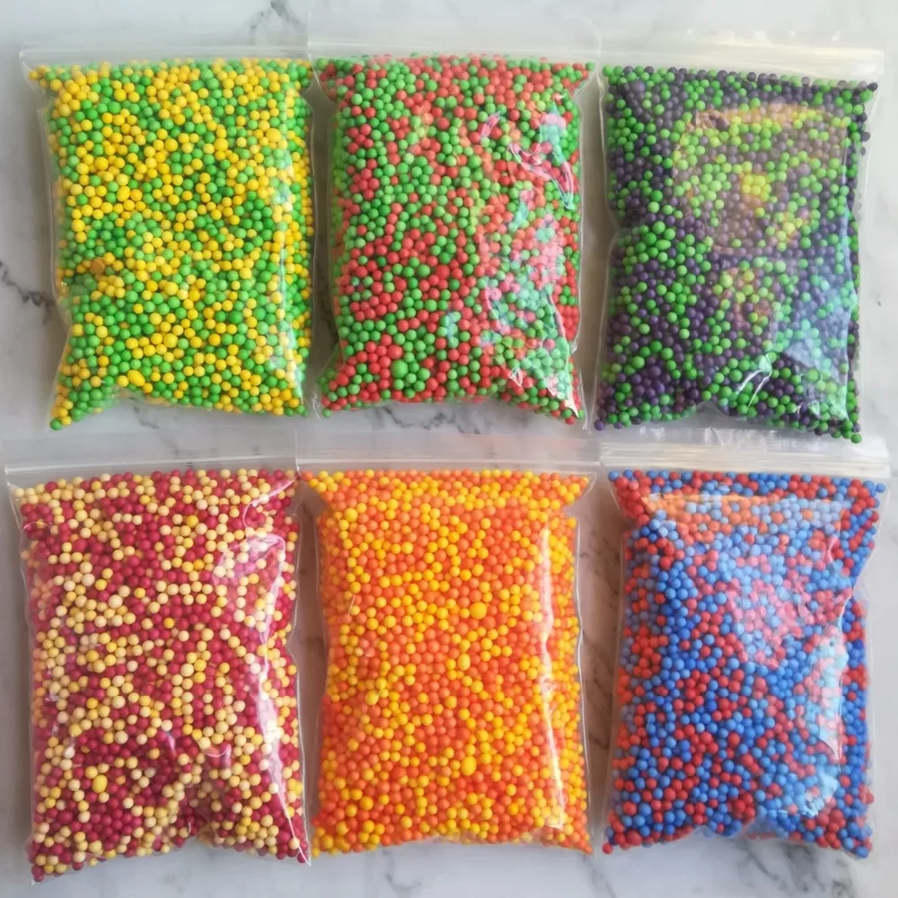 15g 15000pcs suprimentos de lodo de argila escorregadia de espuma acessórios de decoração diy para suprimentos de slime anti-stress enchimento multicolor