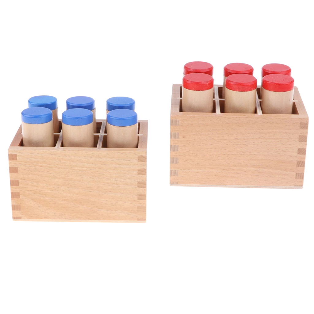 Wooden Montessori Teaching Aid - 12pcs Sound Cylinders Box Set Kids Children Preschool Sensory Educational Toy