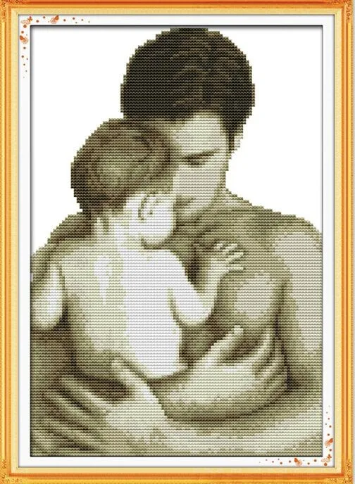 Paternal Love Sketch Father Baby Needlework,Cross stitch,Sets Embroidery kits,Printed Patterns Cross-Stitching,DIY Handmade