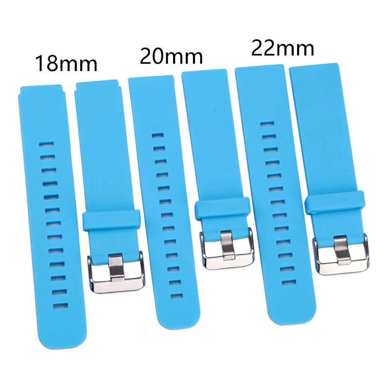 Silicone Ruber Watch Strap Band 18mm 20mm 22mm 5 Colors Watchbands Waterproof Belt Watch Accessories Quick Release Spring Bar