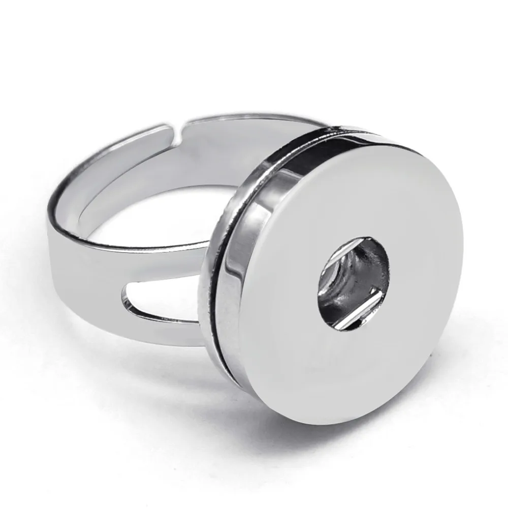 New JZ0029 Simple Silver plated snap rings adjustable fit 12MM&18MM snap buttons DIY fittings wholesale