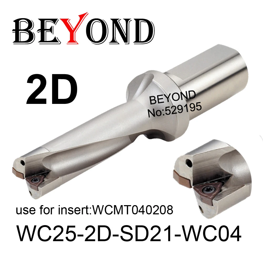 

BEYOND WC 2D 21mm 21.5mm WC25-2D-SD21-WC04 SD21.5 U Drilling use Carbide Inserts WCMT WCMT080412 Drill Bit Indexable CNC Tools