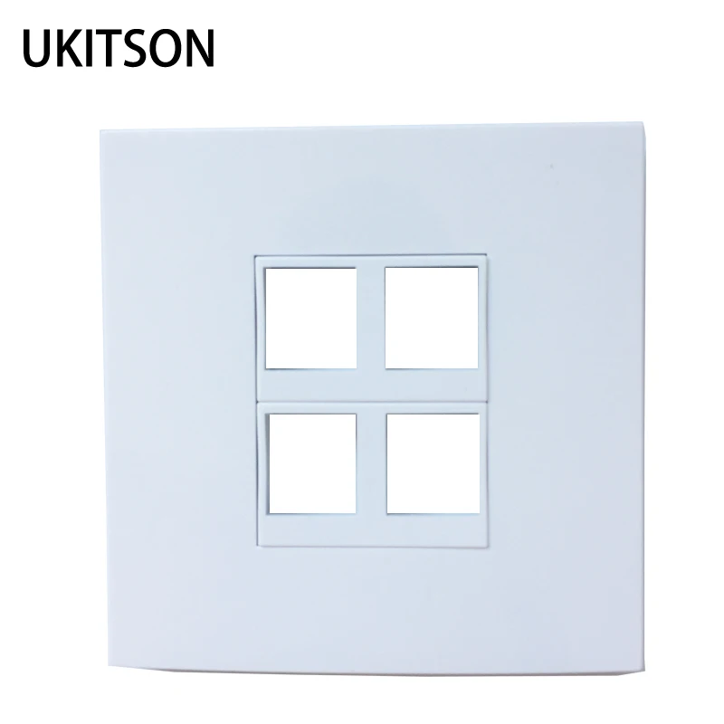 Blank Wall Panel Insert For 4 Keystone Jack Socket Faceplate Cover Outlet 86x86mm In White