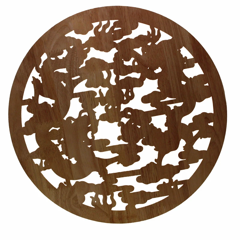 Floral Woodcarving Decal European Style Rubber Wood Carved Corner Applique Decor Frame Wall Doors Decorative Figurines