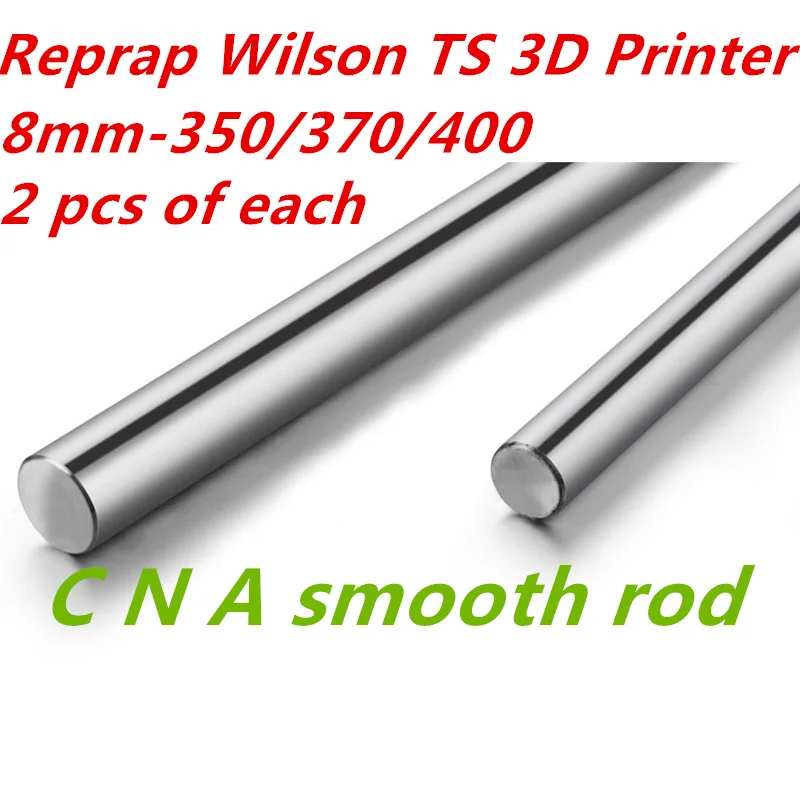 

6 pcs/lot Reprap Wilson TS 3D Printer OD 8mm smooth rods,Linear Shaft Optical Axis chrome plated