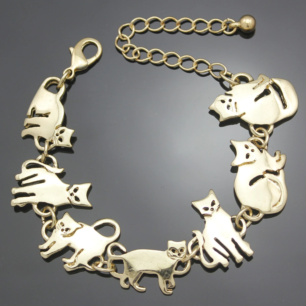 Niedliches Katzen-Anhänger Charm-Armband für Frauen und Männer, Kettenglieder-Kätzchen-Armreif, Trendiger Paarschmuck, Valentinstag-Geschenke, Accessoires