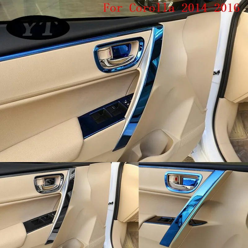 Auto inner door handle trim moulding for Toyota Corolla auris 2014-2018,stainless steel ,8pcs,car accessories