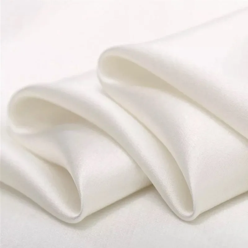 

10 Meters 16 Mm Elastic Silk Satin Fabric 95% Mulberry Silk 5% Spandex Natural Off White Color 55'' Width Wholesale