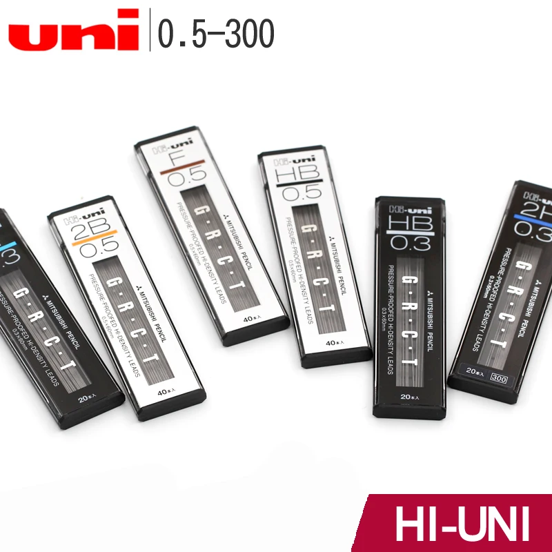 

New! Japan UNI Hi-UNI 03/05-300 Pressure-proofed Density Leads for Mechanical Pencils Smooth Refills No Break 0.3mm/0.5mm