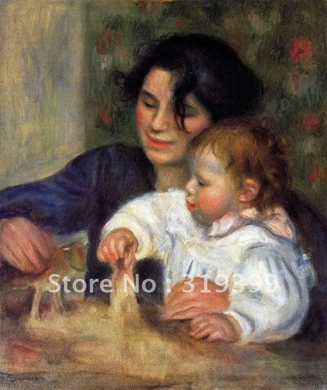 

gabrielle and jean By Pierre auguste Renoir, oil painting reproduction on linen canvas,Free FeDex,DHL Shipping,100% handmade