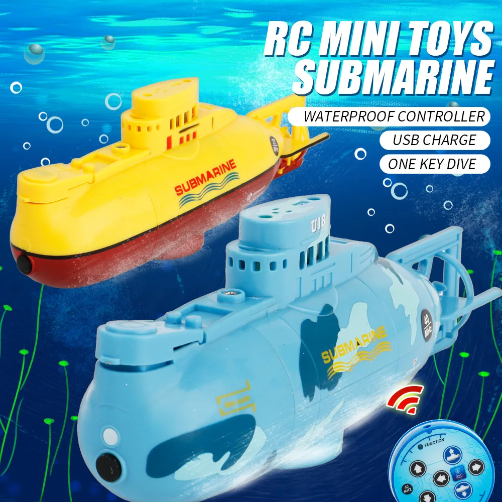 MiNi Remote Submarine Toy Boat Model Depth 360° Rotation 6CH 40mhz / 27mhz RC Boat Submarine Toys For Children Gift