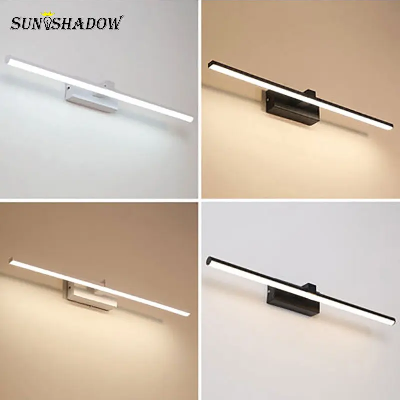 Bathroom Mirror Front Light Modern Led Wall Light Black&White Luminaires Sconce Led Wall Lamp L40 60 80 100 120cm Bathroom Lamp