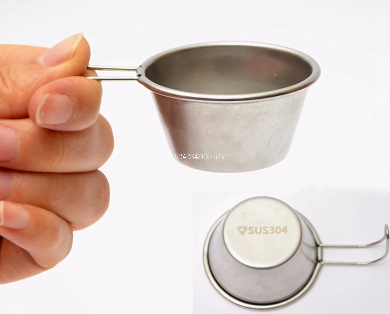 

100pcs Ultralight Mini Tea Cup Outdoor Camping Wine Cups 304 Stainless Steel Wine Glass Cups