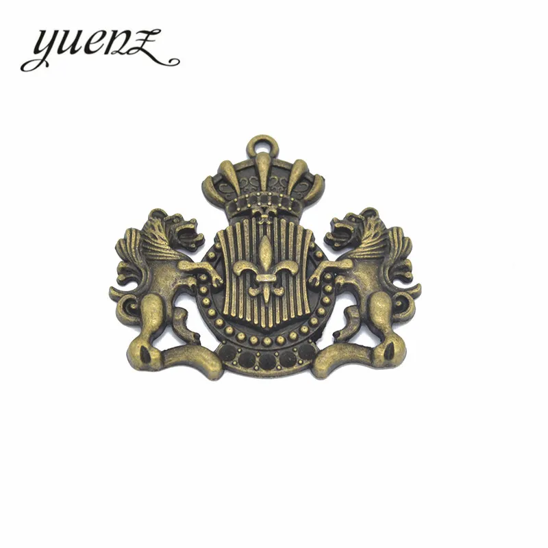 YuenZ 2pcs Zinc Alloy Antique Silver color lion Crown Charms Pendants Jewelry Findings For DIY Choker Necklace Bracelet N212