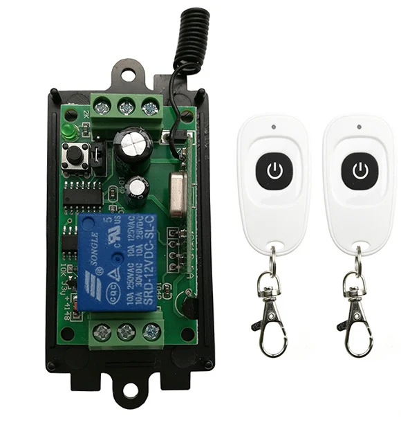 

xuanlongyuan DC12V 1 CH 1CH RF Wireless Remote Control Switch System,Transmitter + Receiver With One Button/Garage Doors/ lamp