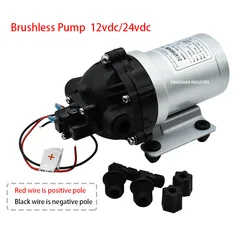 Brushless High Pressure Water Pump DP-60(BLDC) 12/24V DC 5L/min (1.3GPM) Self-priming diaphragm pump Auto-pressure switch