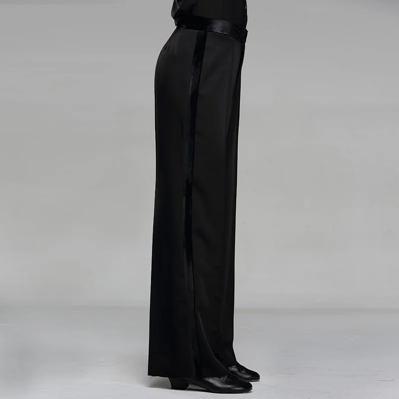 남성용 사이드밴드 스트레이트 볼룸 댄스 팬츠, 재즈 팬츠, 라틴 댄스복, 댄스 연습 바지