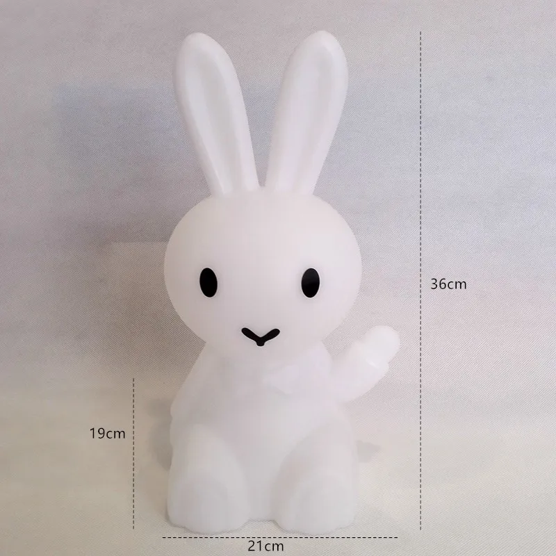 36cm Bunny Hare Rabbit Night Light bambini bambini bambino regalo di compleanno di natale giocattolo soggiorno comodino scrivania lampada da tavolo dimmerabile