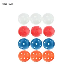 Plastic Pickleball Airflow Ball, Floorball oco, bola de prática interior, Fun-Air Scoop Ball, acessórios de golfe, 72mm, 12Pcs