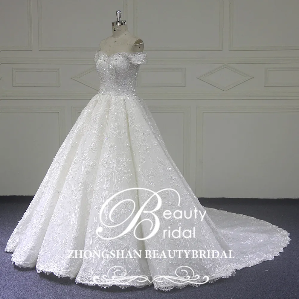 Custom made Ball Gown Wedding Dresses Lace Full Body Beads Bridal Gowns Vestido De Novias Wedding Dress LJ7012