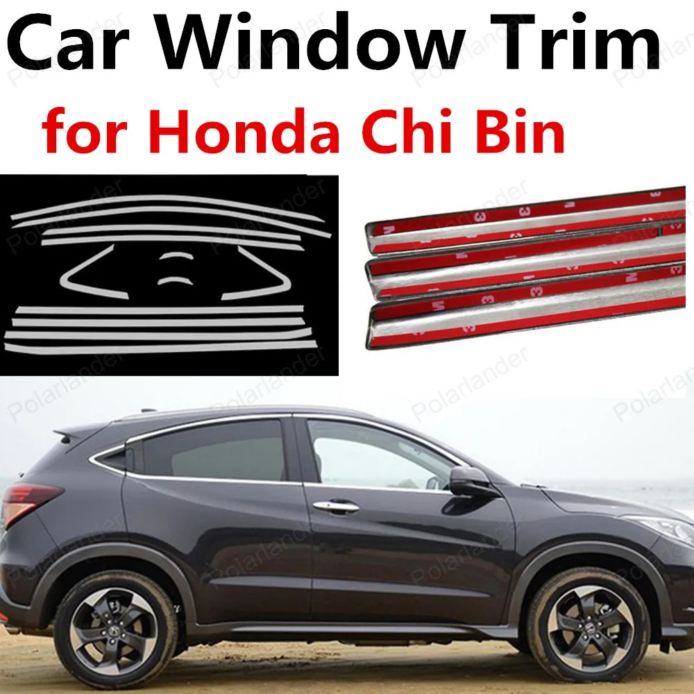 wholesale For Honda Chi Bin Car Styling Accessories bright silver Car Window Trim Cover stainless steel