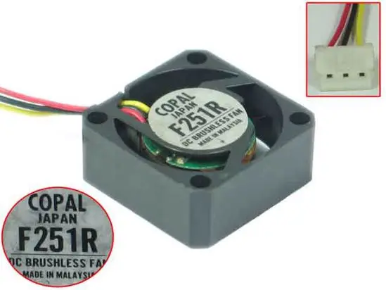 COPAL F251R DC 12V 25x25x10mm 3-wire Server Square Fan