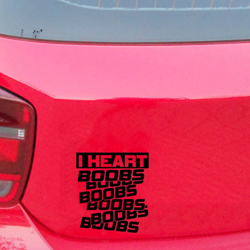 I Heart Boobs Sticker Funny Love Tits Hater Jdm Breast Car Window Decal Rear Window Car Sticker