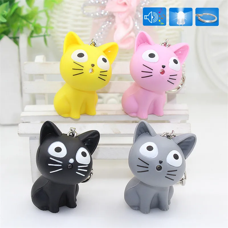 New Cartoon Chi's Sweet Home Cat Doll LED Sound Light-up Chi's Cat Keychain Birthday Festival Gifts 4 Colors