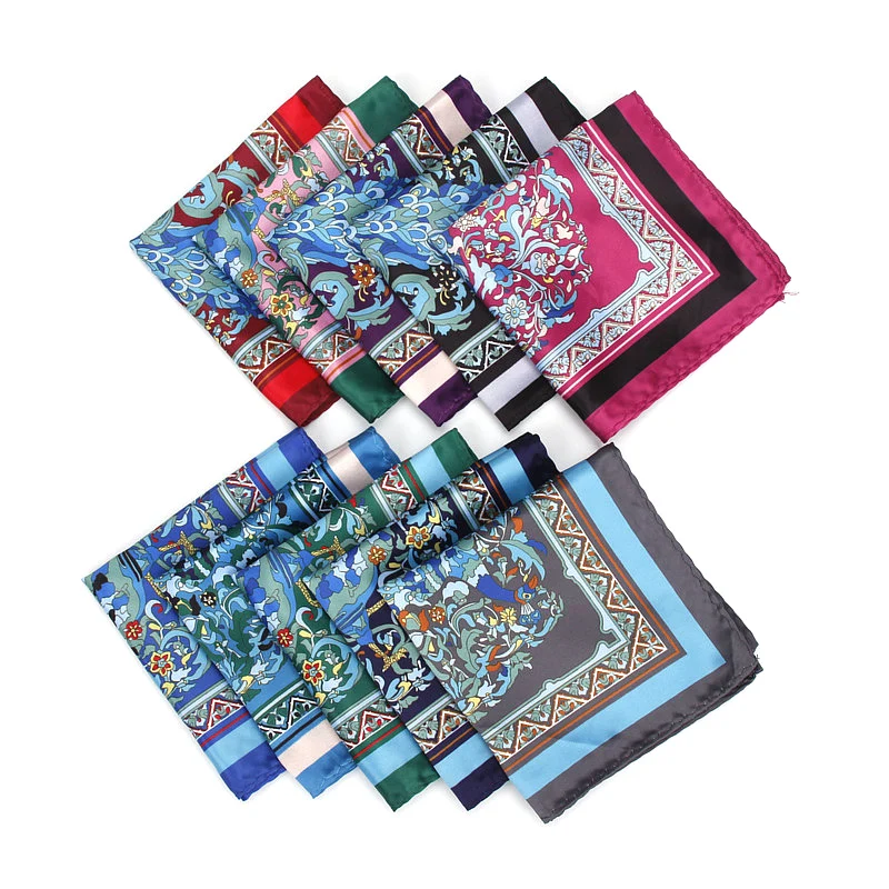 Pañuelo Vintage de seda Artificial para hombre, pañuelo cuadrado de bolsillo, suave, para boda, fiesta, negocios, toalla de pecho, regalo, 2018