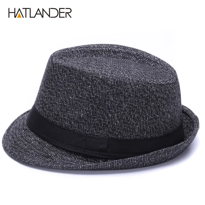 HATLANDER Brand Vintage England trilby top hat men autumn winter Jazz cap outdoor gambler church top hats gentleman fedora hat