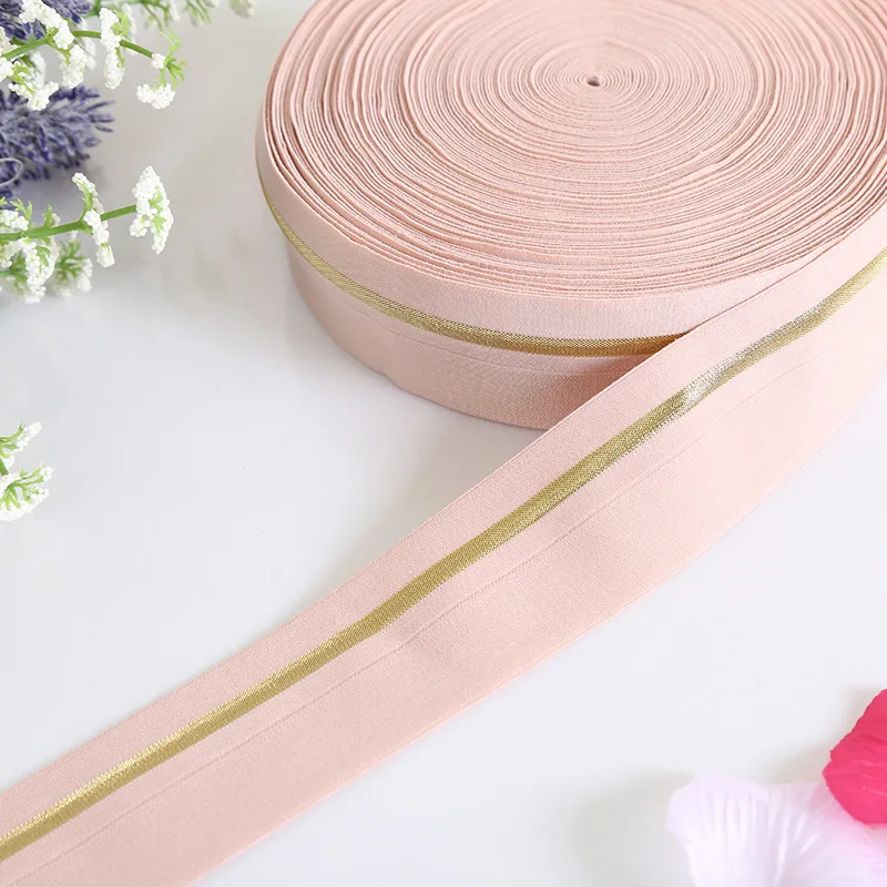 Fold Over Elastic Band 4cm Wide Rubber Band Trousers Ribbon for Underwear Sewing Garment Handmade Decorative Trimming 1M