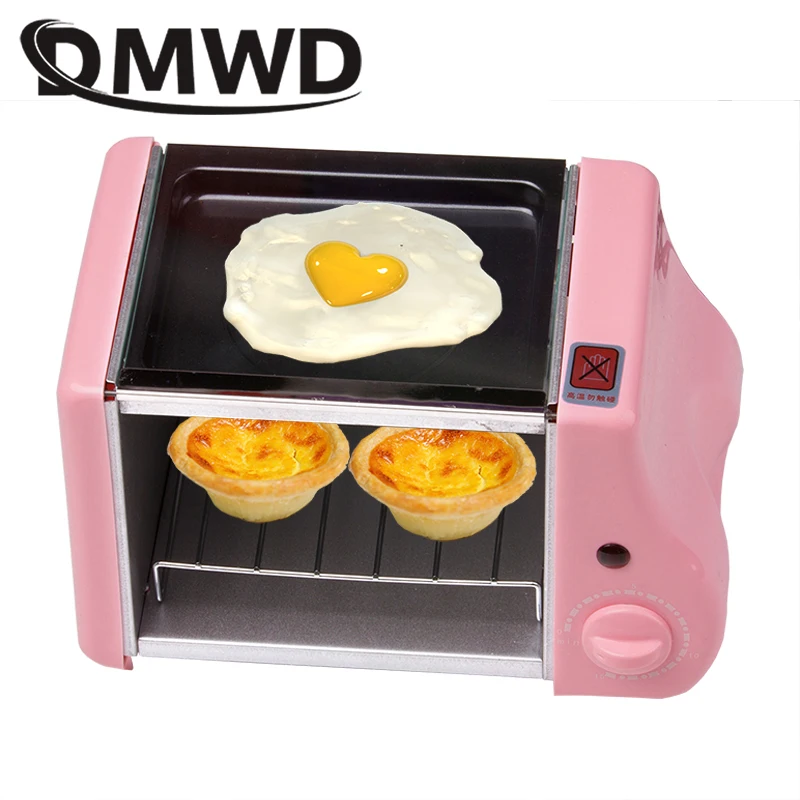 110V/220V Mini Electric Oven Roast Grill Toaster Cake Bread Maker Steak Fried Eggs Omelette Frying Pan Timer Breakfast Machine