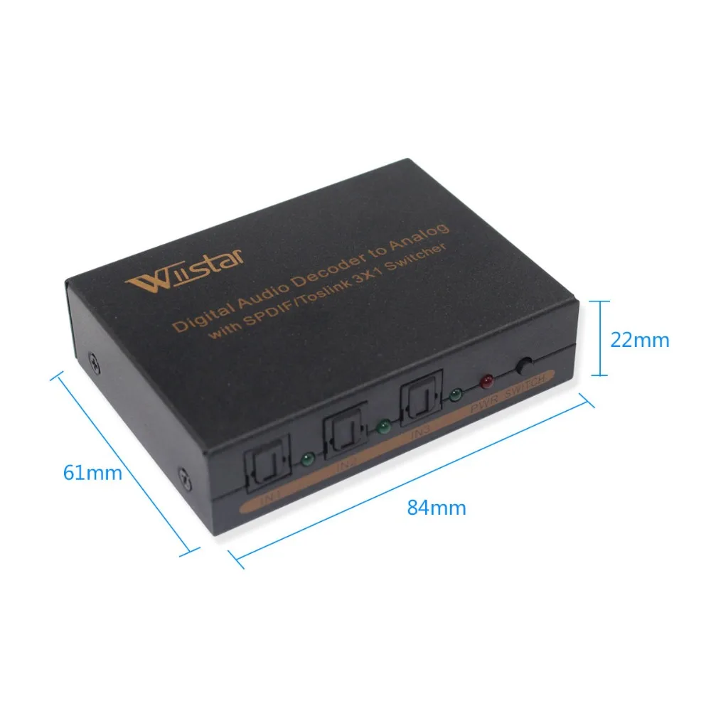 SPDIF/TOSLINK Optical Audio 3x1 Switcher Digital Optical Switch Splitter Extender - Image 3