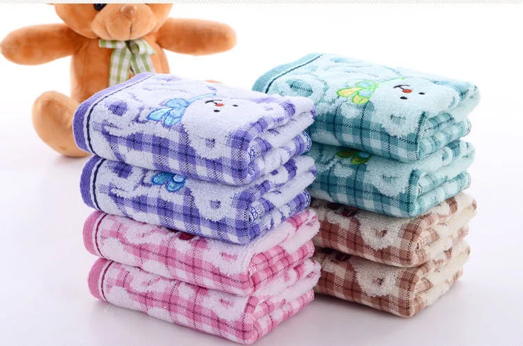 High quality 100% Pure Cotton Baby Towel cute Cartoon baby Face Towel soft Double baby Gauze Towel