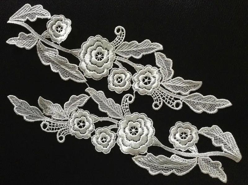 29cm*8cm polyester mirrored embroidery flower applique, embroidery lace patches,veil applique,BQ0719C