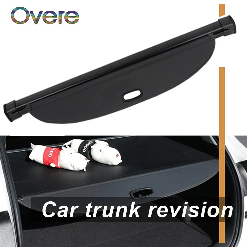 Overe 1Set Car Rear Trunk Cargo Cover For Toyota Harrier 2015 2016 2017 2018 Styling Black Security Shield Shade Car accessories