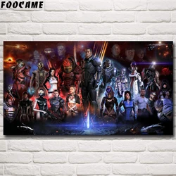 Mass Effect 2 3 4 Hot Shooting Action Game Poster Art Prints Living Room Silk Paintings Wall Home Decor Pictures Decorative