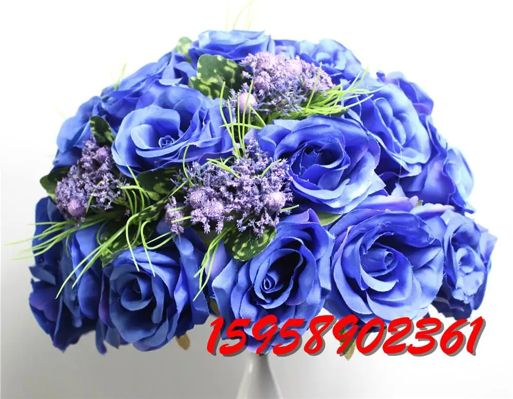 SPR Blue 2016 style 10pcs/lot wedding road lead artificial flower ball wedding table flowers centerpiece flower balls decoration