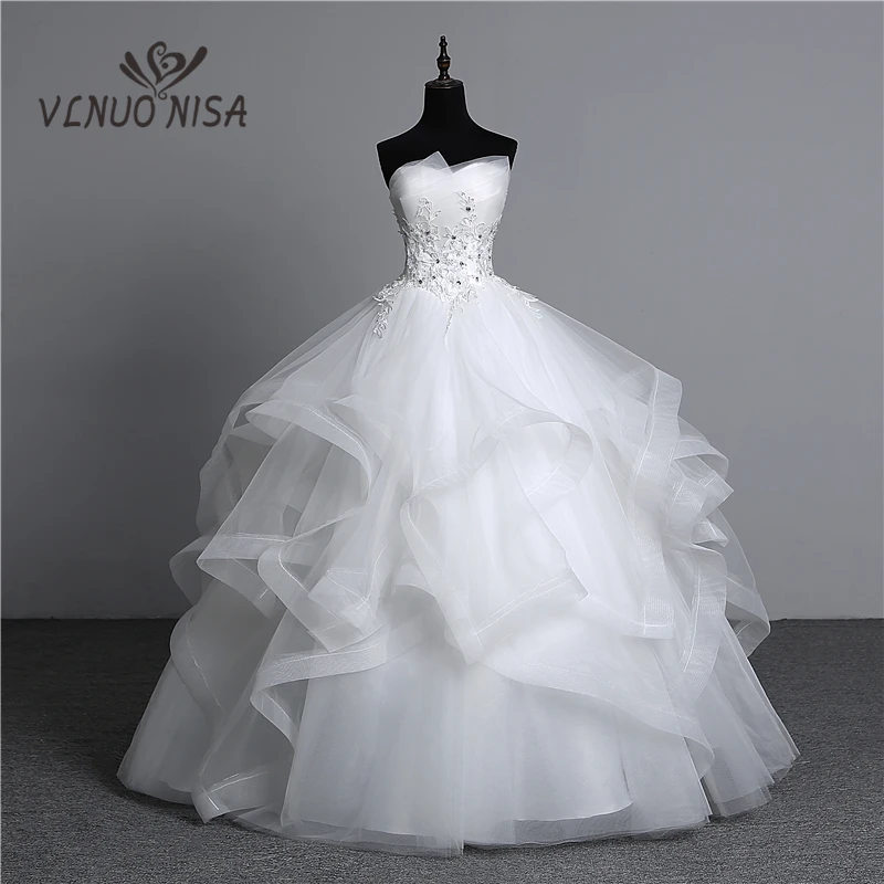 Fashion Classic Real Photo Appliques Vintage White Pearls Wedding Dresses 2024 Vestidos De Noiva Bridal Gown Plus Size Strapless