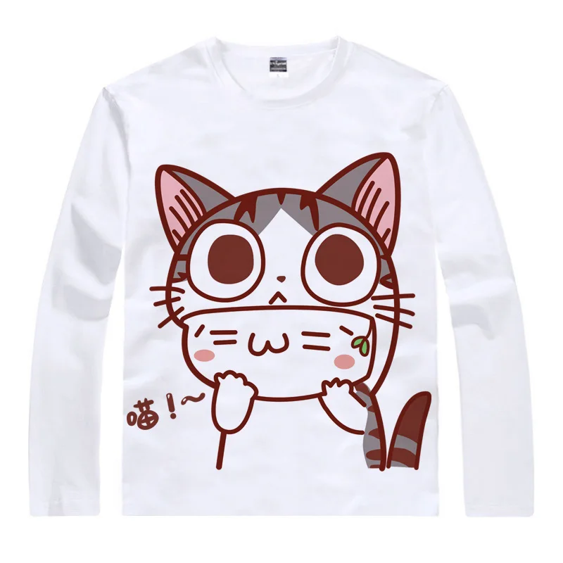 Rough Color Text T-Shirts Multi-style Long Sleeve Shirts Kaomoji Emoticon Kawaii Ero kawaii lovable adorable Cute Cosplay Shirt