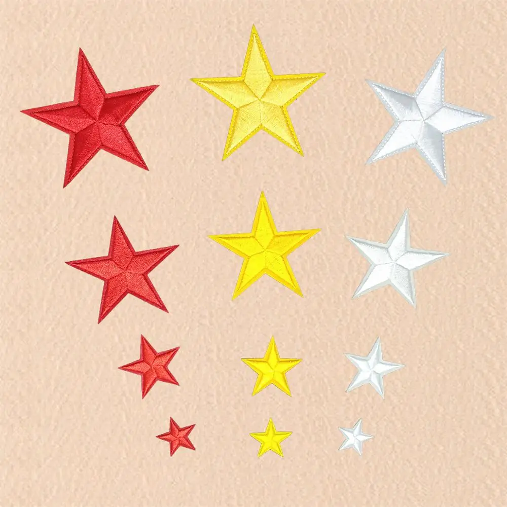 Netherland Carnival Yellow red white Star Patch for Clothing Iron on Embroidered Sew Applique Patch Badge