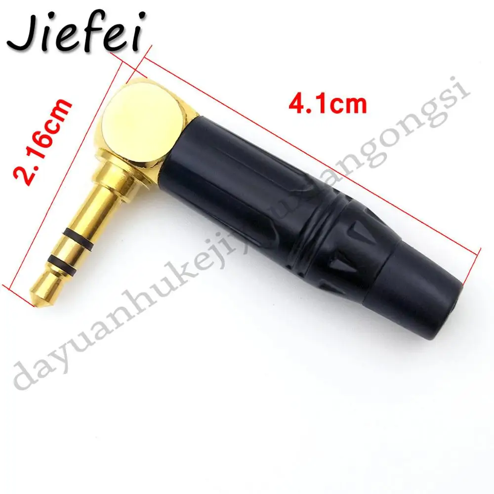 Imagem -04 - Ouro Chapeado 3.5 mm Pólo Macho Fone de Ouvido Jack Clipe de Fio Ângulo Direito 90 Graus Solda Plug Conector Proteger a Cauda 20100pc