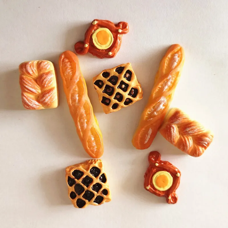 8 Teile/los Bäckerei Brot Küche Lebensmittel Artikel Miniatur Vintage Zubehör für Puppenhaus Mini Künstliche Brot – Detail 1