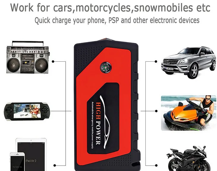 

Car Jump Starter 12V Starting Device Portable Power Bank Car Charger for Car Battery Booster Diesel Auto LED Lighter Car Starter