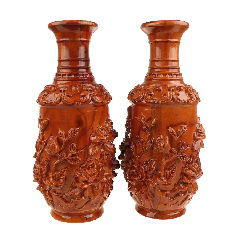 Long Yi rich mahogany vase blossoming fashion decoration gift Home Furnishing decorative ornaments