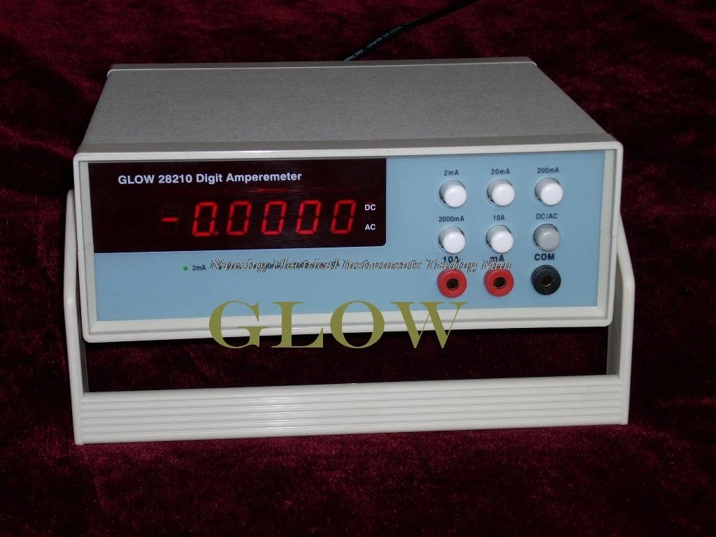 Arrivo veloce Desktop GLOW28210 4 1/2 tester di corrente AC/DC digitale, tester di corrente mA 2mA/20mA/200mA /2000mA/10A
